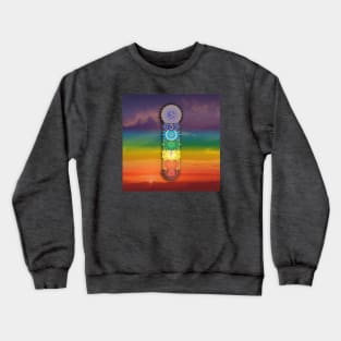 Mandala 7 Chakras with Rainbow Sky Crewneck Sweatshirt